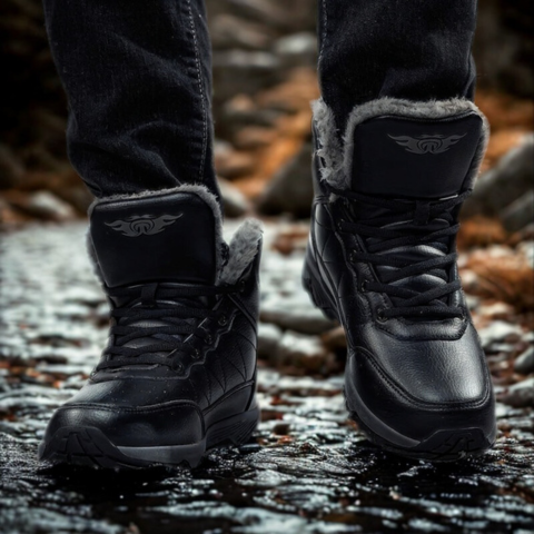 Kit Bota de Hombre Granox en Cuero Legítimo con Suela Antideslizante REGALO: Reloj y Cinturón Táctico