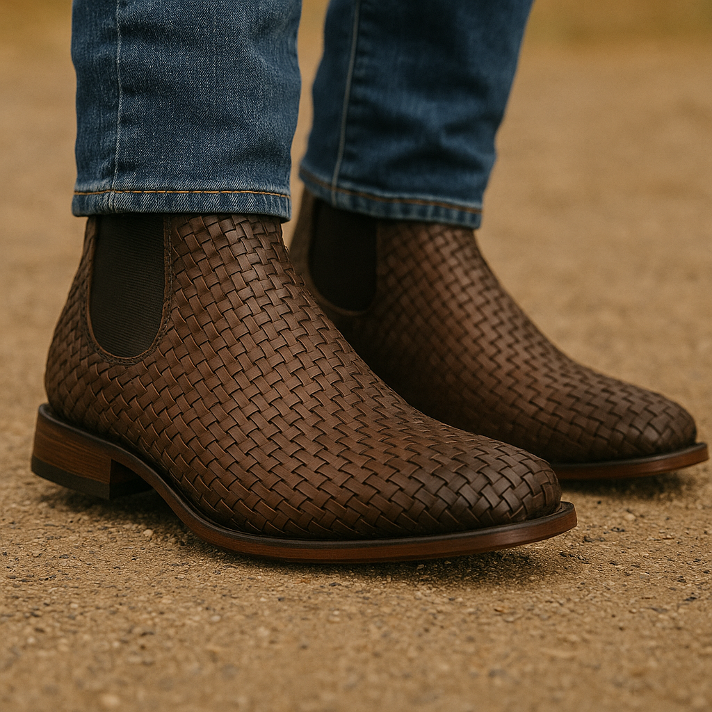 Kit Bota Llanero de Cuero Auténtico con Suela Antideslizante +3 REGALOS: Sombrero, Vaina y Cinturón de Cuero
