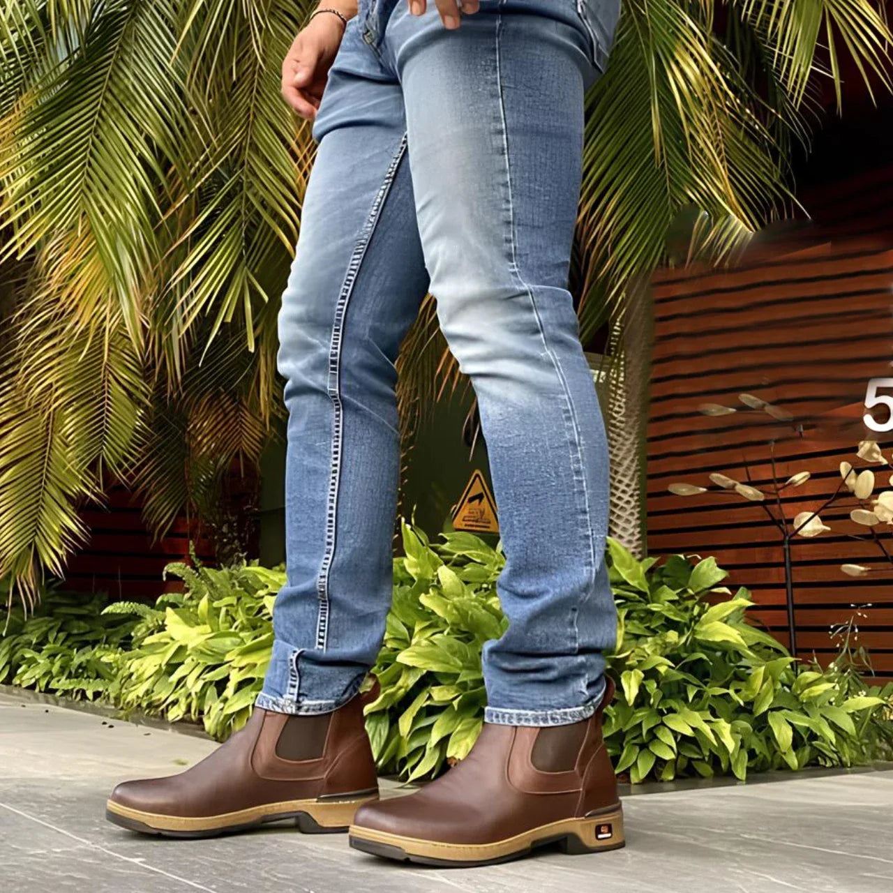 Kit Bota Ortopédica Masculina Zamu en 100% Cuero Bovino + REGALOS: Cinturón, Gorro y Billetera