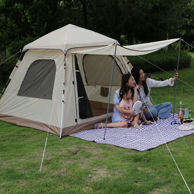 Barraca Autoarmable Para 6 Personas Lakota Automática 240x240x154cm Color Beige