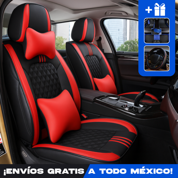 Funda para Asiento de Auto Universal Autra en Cuero Legítimo +REGALO: Juego Completo de Alfombras