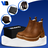 Kit Bota Ortopédica Fazenda con Caña Corta en 100% Cuero Bovino + REGALOS: Cinturón, Gorro y Billetera