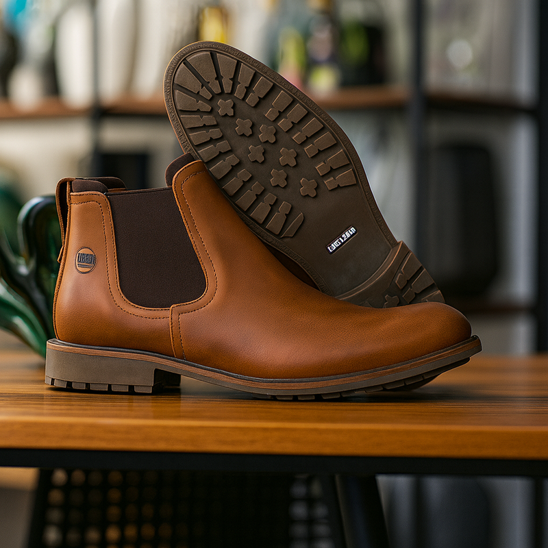 Kit Bota de Hombre Outlander en Cuero Legítimo con Plantilla Ortopédica +REGALOS: Sombrero, Cinturón, Billetera y Funda