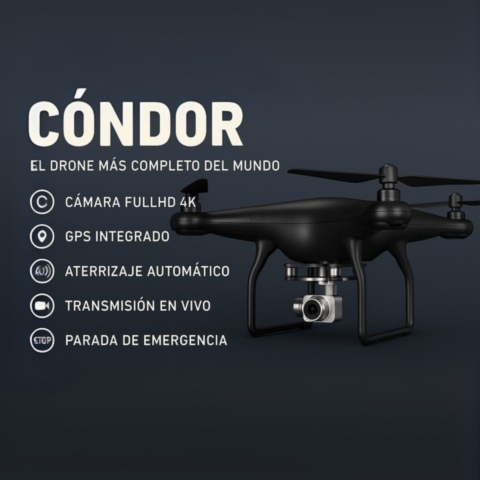 Drone Profesional Cóndor con Cámara 4K FullHD GPS Wifi [+9 REGALOS]