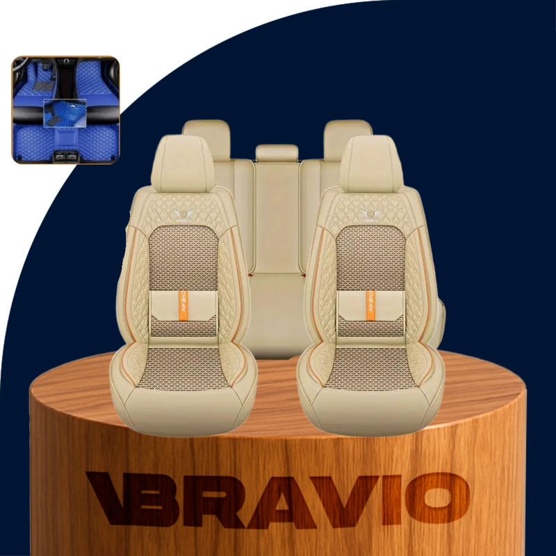 Funda Universal para Asiento de Auto Veron en Piel Genuina + REGALO: Juego Completo de Alfombras