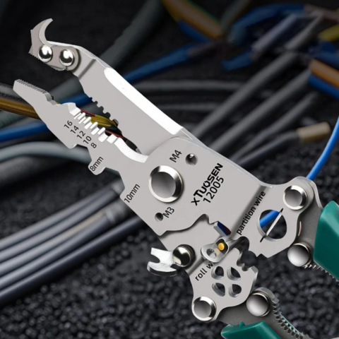 [Llevá 2 Pagá 1] Alicate Multifuncional Plegable de Acero Inoxidable con Mango Engomado +REGALO: Alicate para Corte de Cables