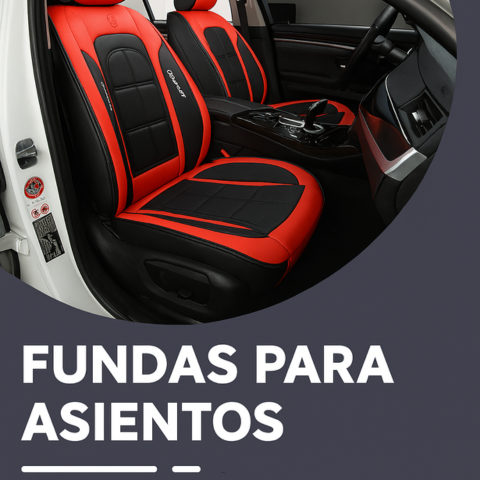 Funda para Asiento de Auto Nuke en Cuero Legítimo Universal +REGALO: Alfombra Completa