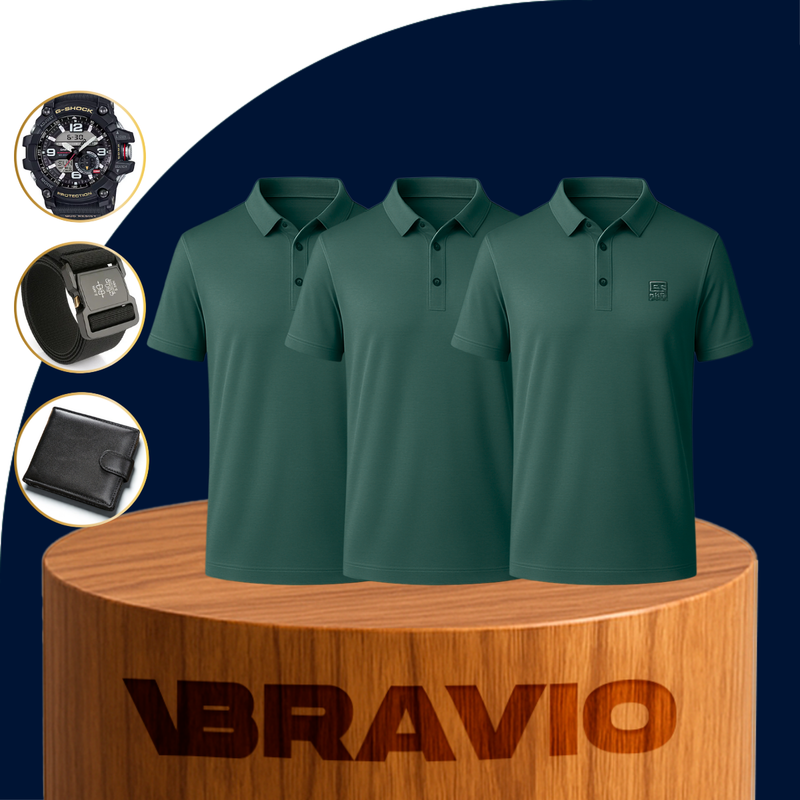 [Llevá 3 Pagá 2] Camisa Polo de Hombre Lanux en Algodón y Poliéster +REGALOS: Reloj, Cinturón y Billetera