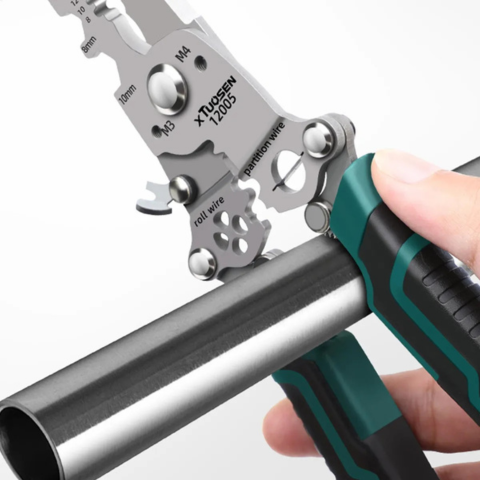 [Llevá 2 Pagá 1] Alicate Multifuncional Plegable de Acero Inoxidable con Mango Engomado +REGALO: Alicate para Corte de Cables
