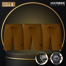 [Llevá 3 y Pagá 2] Shorts Masculinos en Seda Hielo y Poliéster (¡Estilo Implacable!) +2 REGALOS: Reloj y Cinturón
