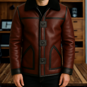 Kit Campera de Hombre Nexo en Cuero Legítimo con Forro Interior +REGALO: Reloj, Cinturón y Billetera