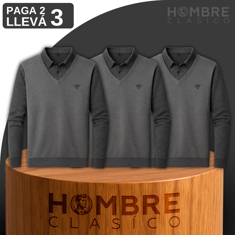 [Llevá 3 Pagá 2] Suéter de Hombre Feronni en Terciopelo y Algodón (¡Elegancia que Acompaña tus Pasos!)