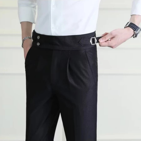 [Llevá 3 Pagá 2] Pantalones de Hombre Domani en Tejido de Seda Color Hielo y Poliéster (¡Estilo Marcado y Auténtico!)