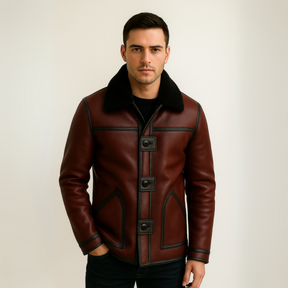 Kit Campera de Hombre Nexo en Cuero Legítimo con Forro Interior +REGALO: Reloj, Cinturón y Billetera