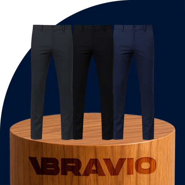 Kit de 3 Pantalones de Hombre en Seda Color Hielo y Elastano (¡Sofisticados y Duraderos!)