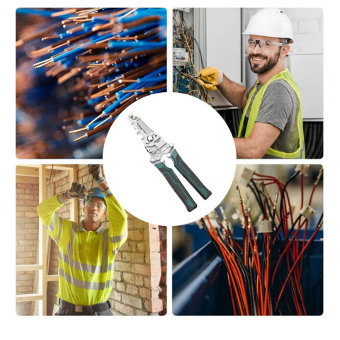 [Llevá 2 Pagá 1] Alicate Multifuncional Plegable de Acero Inoxidable con Mango Engomado +REGALO: Alicate para Corte de Cables