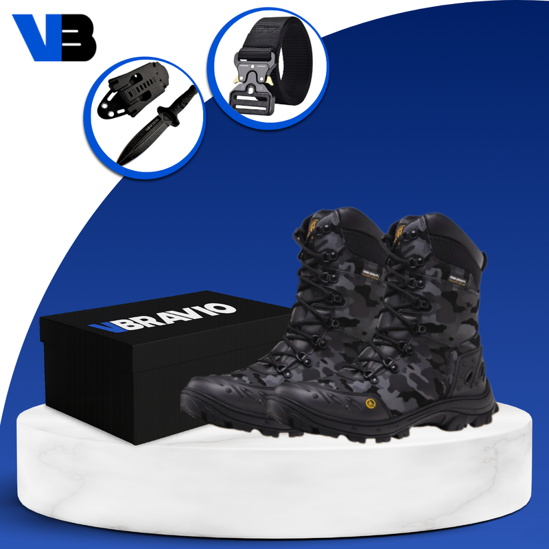 Kit Bota de Hombre Titan en Cuero Legítimo +REGALOS: Funda con Cuchillo y Cinturón
