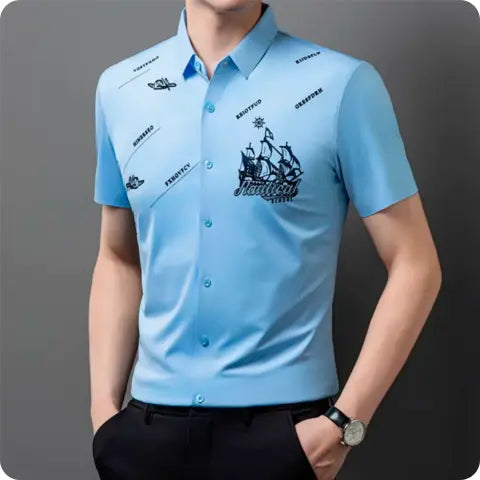 [Llevá 3 y pagá 2] Camisa Livard de tela seda color hielo (¡Calidad y elegancia sin fin!) +3 REGALOS: Reloj, Cinturón y Billetera