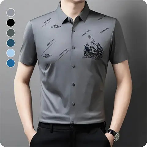 [Llevá 3 y pagá 2] Camisa Livard de tela seda color hielo (¡Calidad y elegancia sin fin!) +3 REGALOS: Reloj, Cinturón y Billetera