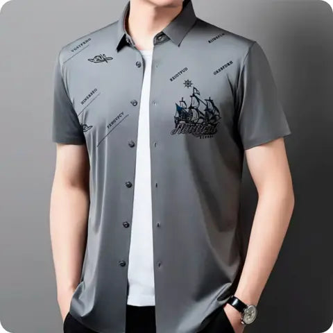 [Llevá 3 y pagá 2] Camisa Livard de tela seda color hielo (¡Calidad y elegancia sin fin!) +3 REGALOS: Reloj, Cinturón y Billetera