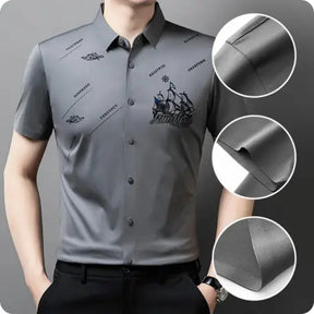 [Llevá 3 y pagá 2] Camisa Livard de tela seda color hielo (¡Calidad y elegancia sin fin!) +3 REGALOS: Reloj, Cinturón y Billetera