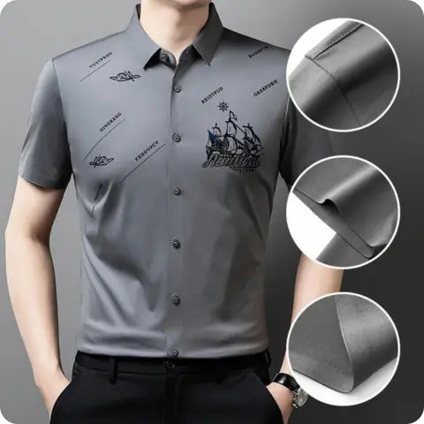 [Llevá 3 y pagá 2] Camisa Livard de tela seda color hielo (¡Calidad y elegancia sin fin!) +3 REGALOS: Reloj, Cinturón y Billetera