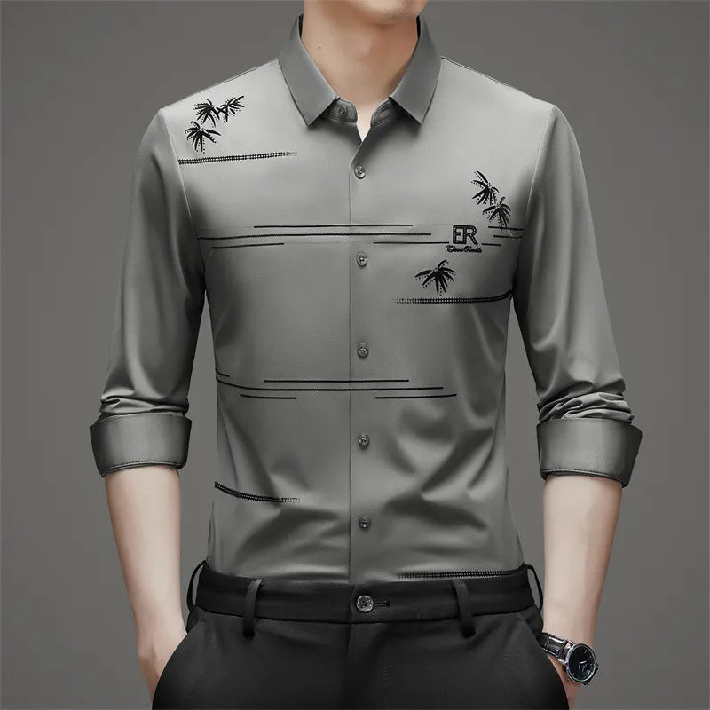 [Llévate 3 y Paga 2] Camisa SERNOX de Tejido Seda Hielo (¡Robustez y Elegancia para el Día a Día!) +3 REGALOS: Reloj, Cinturón y Cartera