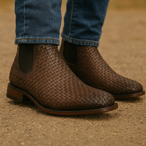 Kit Bota Llanero de Cuero Auténtico con Suela Antideslizante +3 REGALOS: Sombrero, Vaina y Cinturón de Cuero