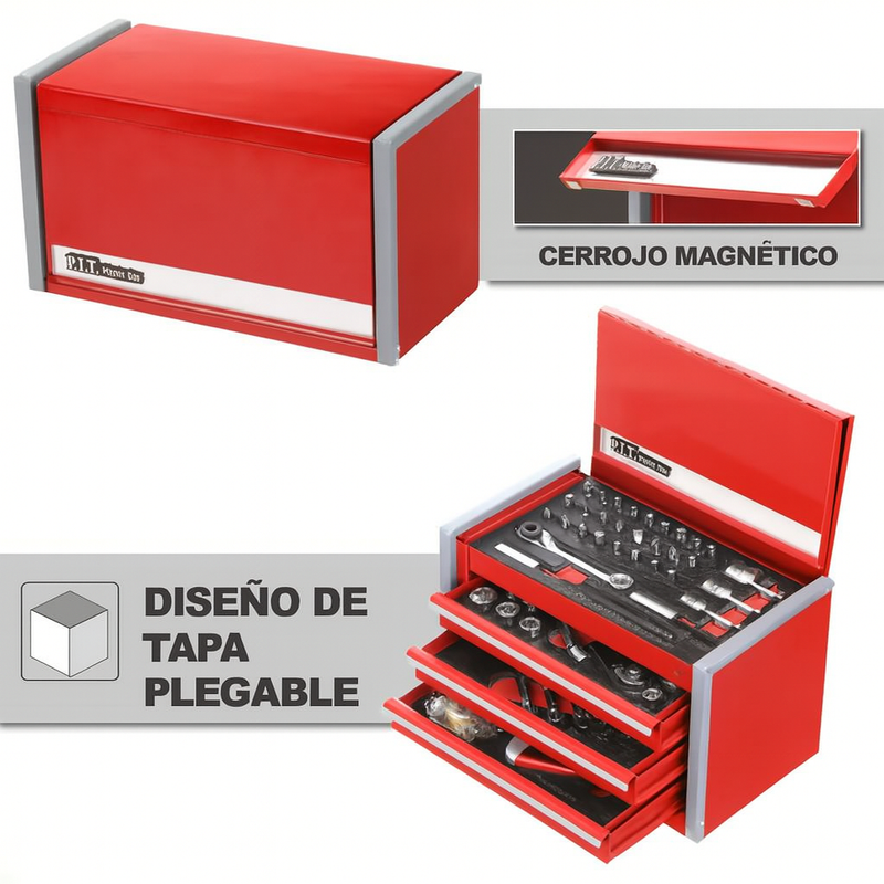 Maletín de Herramientas Multifuncional en Acero Inoxidable +60 Piezas