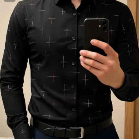 [PAGÁ 3 LLEVÁ 5] Camisa de Manga Larga Casual European en Seda Color Hielo y Poliéster + REGALOS: Cinturón, Billetera y Reloj