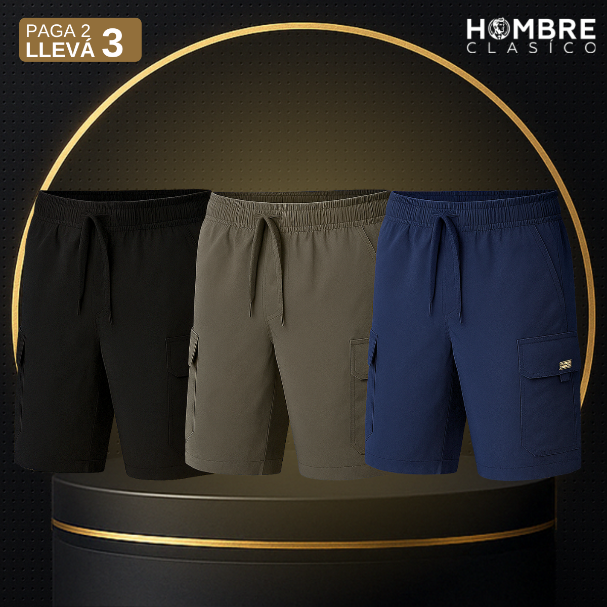 [Llevá 3 y pagá 2] Shorts Masculinos en Seda Hielo y Poliéster (¡Estilo y confort para el día a día!)