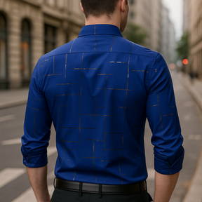 [PAGÁ 3 LLEVÁ 5] Camisa de Manga Larga Casual European en Seda Color Hielo y Poliéster + REGALOS: Cinturón, Billetera y Reloj