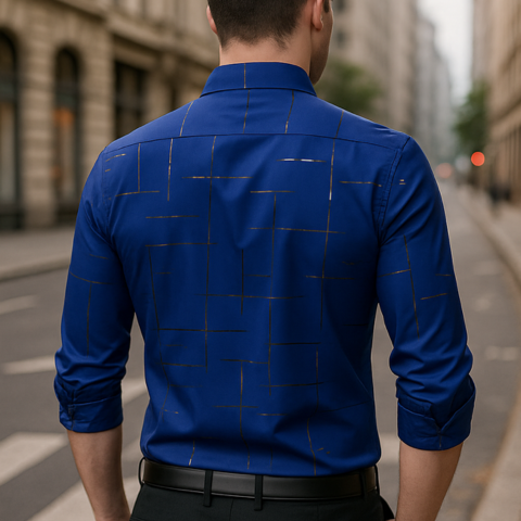 [PAGÁ 3 LLEVÁ 5] Camisa de Manga Larga Casual European en Seda Color Hielo y Poliéster + REGALOS: Cinturón, Billetera y Reloj