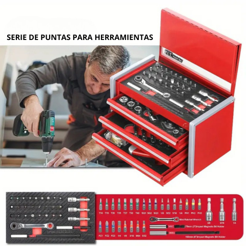 Maletín de Herramientas Multifuncional en Acero Inoxidable +60 Piezas