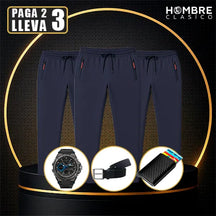 [Lleva 3 y paga 2] Pantalones de seda para hombre en color hielo (¡Comodidad y estilo incomparables!) +3 REGALOS: Reloj, Cinturón y Billetera