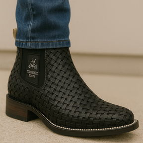 Kit Bota Llanero de Cuero Auténtico con Suela Antideslizante +3 REGALOS: Sombrero, Vaina y Cinturón de Cuero