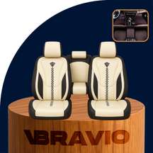 Funda para Asiento de Auto Deluxe en Cuero Legítimo Universal +REGALO: Alfombra Completa