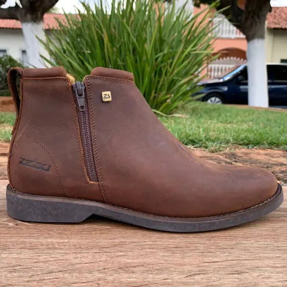 Kit Bota Zavu Casual Ortopédica de Hombre en Cuero Legítimo +3 REGALOS: Cinturón, Gorra y Billetera