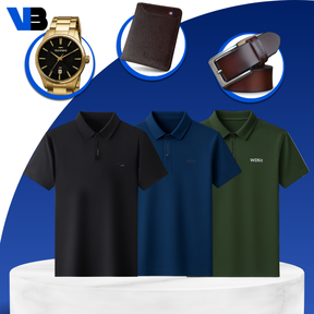 [Llevá 3, Pagá 2] Camisa Polo de Hombre Lanux en Algodón y Poliéster +REGALOS: Reloj, Cinturón y Billetera