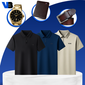 [Llevá 3, Pagá 2] Camisa Polo de Hombre Lanux en Algodón y Poliéster +REGALOS: Reloj, Cinturón y Billetera