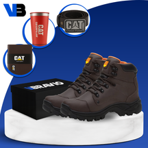 Kit Botín Masculino en Cuero Legítimo y Plantilla Ortopédica +3 REGALOS: Vaso, Cinturón y Billetera