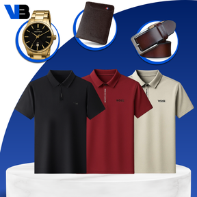 [Llevá 3, Pagá 2] Camisa Polo de Hombre Lanux en Algodón y Poliéster +REGALOS: Reloj, Cinturón y Billetera