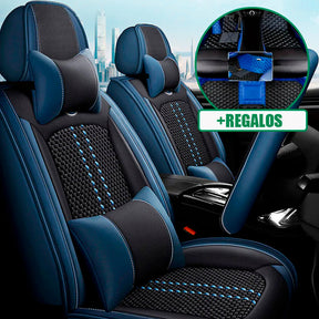 Funda para Asiento de Auto Iron en Cuero Legítimo Universal + REGALO: Alfombra Completa
